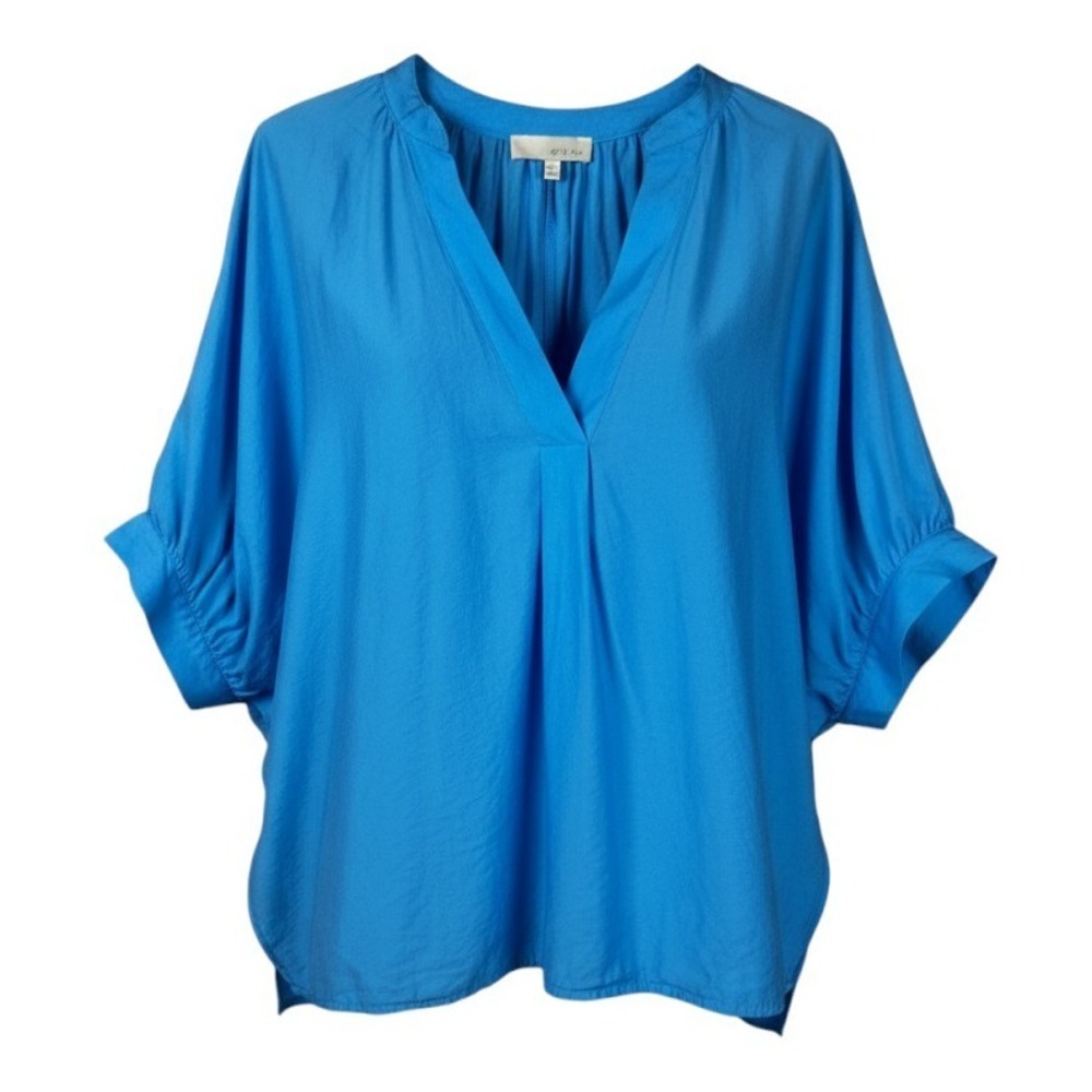 Pinch Womens Blue Top Blouse Sz L Dolman‎ Sleeve Elegant Flowy Coastal Boho